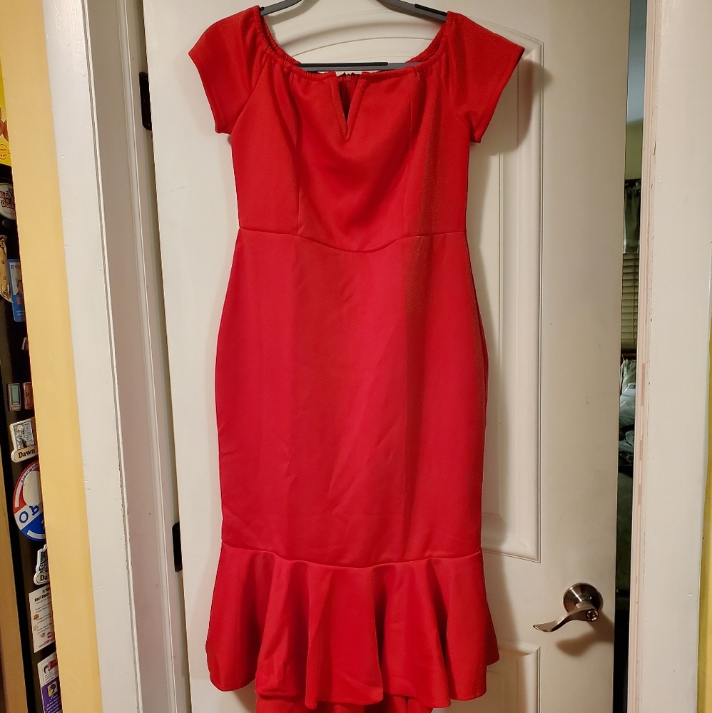 Venus Red Dress with Small Train - NBW (Never Been Worn)
